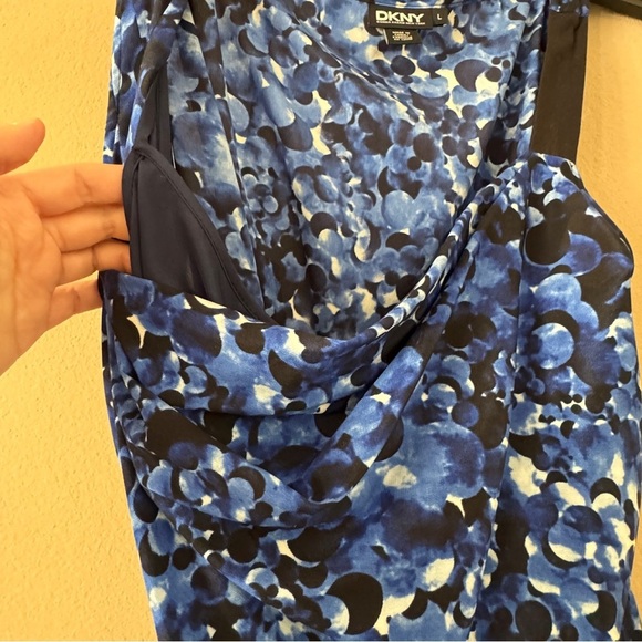 NWT DKNY Asymmetric Silk Draped Dress Size L Retail $345 - Picture 5 of 9